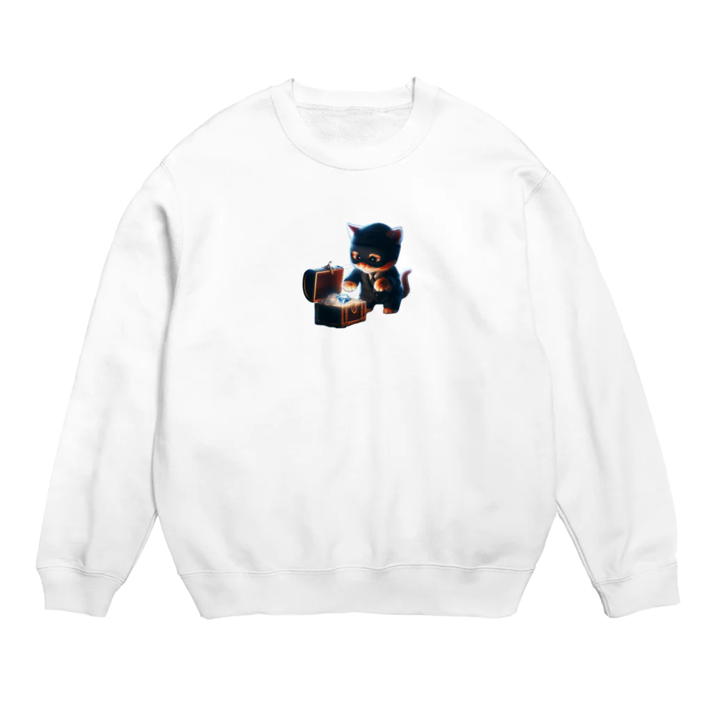 taki・ショップの猫　泥棒 Crew Neck Sweatshirt