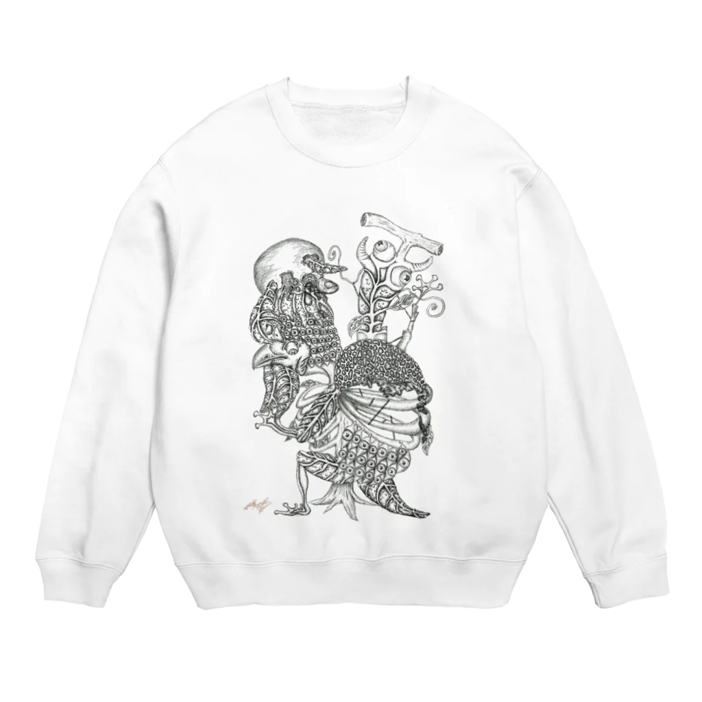 妖怪 水姫城-Yokai.Mizukijyo-ฅ^ơωơ^ฅ♡の『根古水ヒメの妖カイ画』10.カッパ Crew Neck Sweatshirt