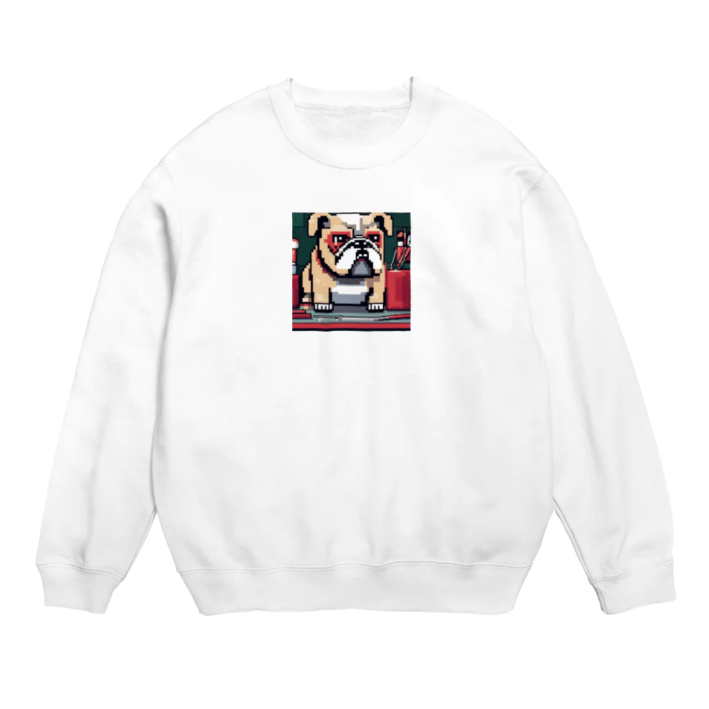 barisukaのフェイスアートするブルドッグ Crew Neck Sweatshirt