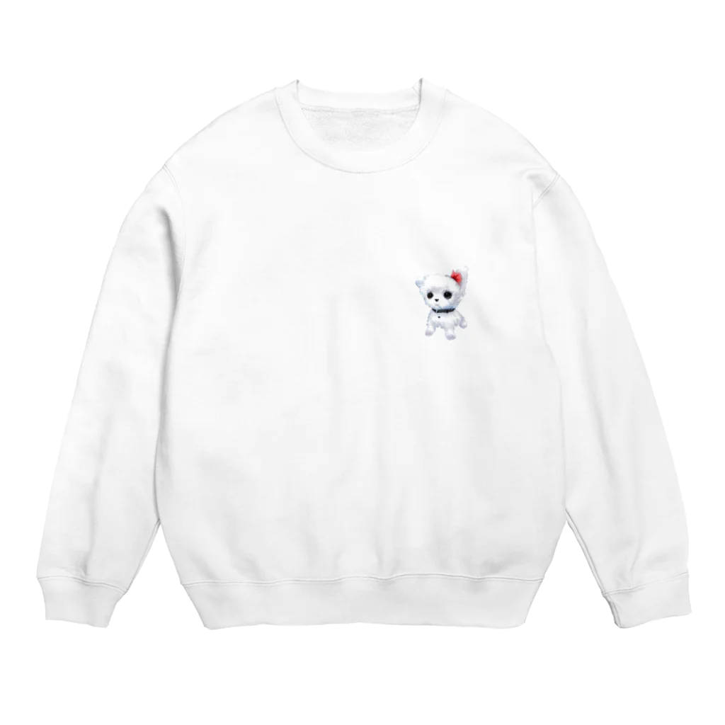 ちいさき家族スキ　Maltese ♡のだってマルチーズだもん　素 Crew Neck Sweatshirt