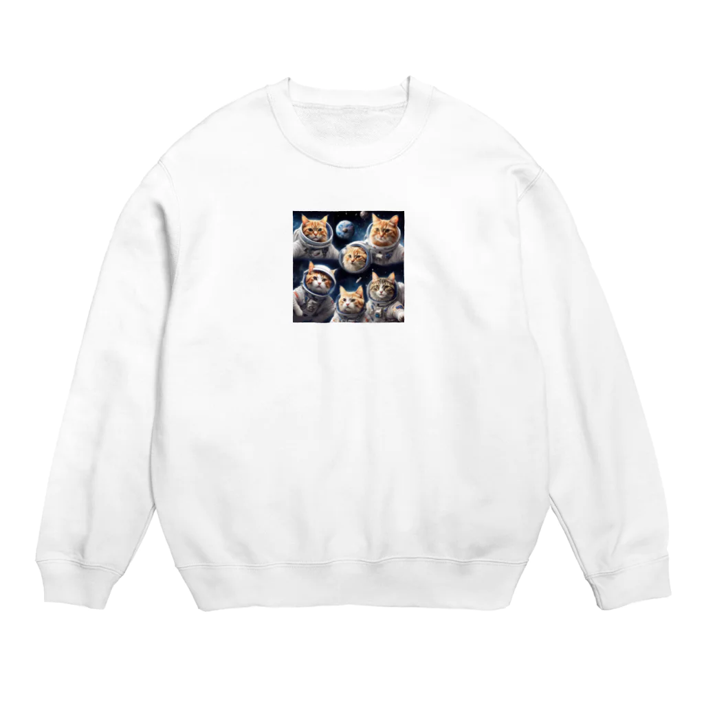 だんのんの猫の宇宙旅行 Crew Neck Sweatshirt