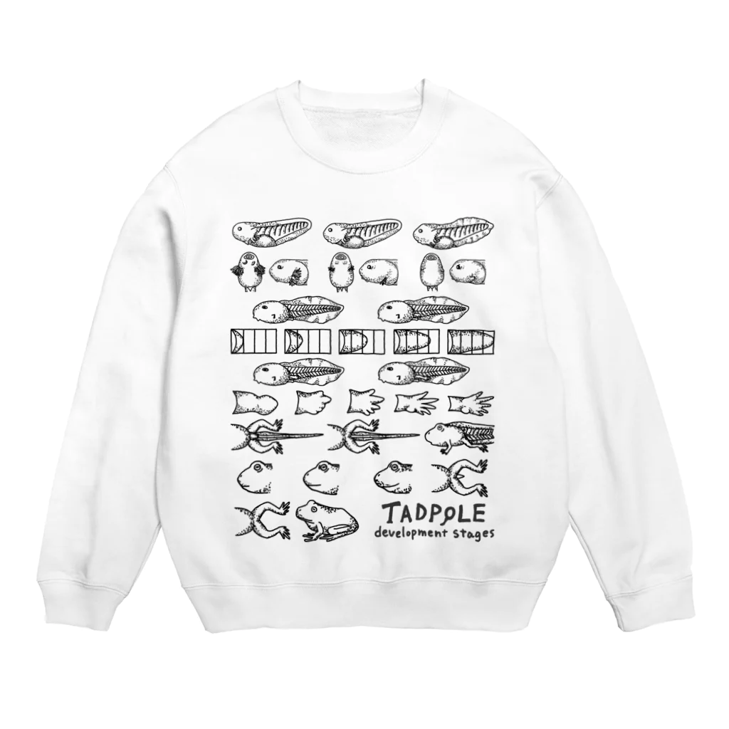 さちこの生物雑貨のオタマジャクシ発生段階 Crew Neck Sweatshirt