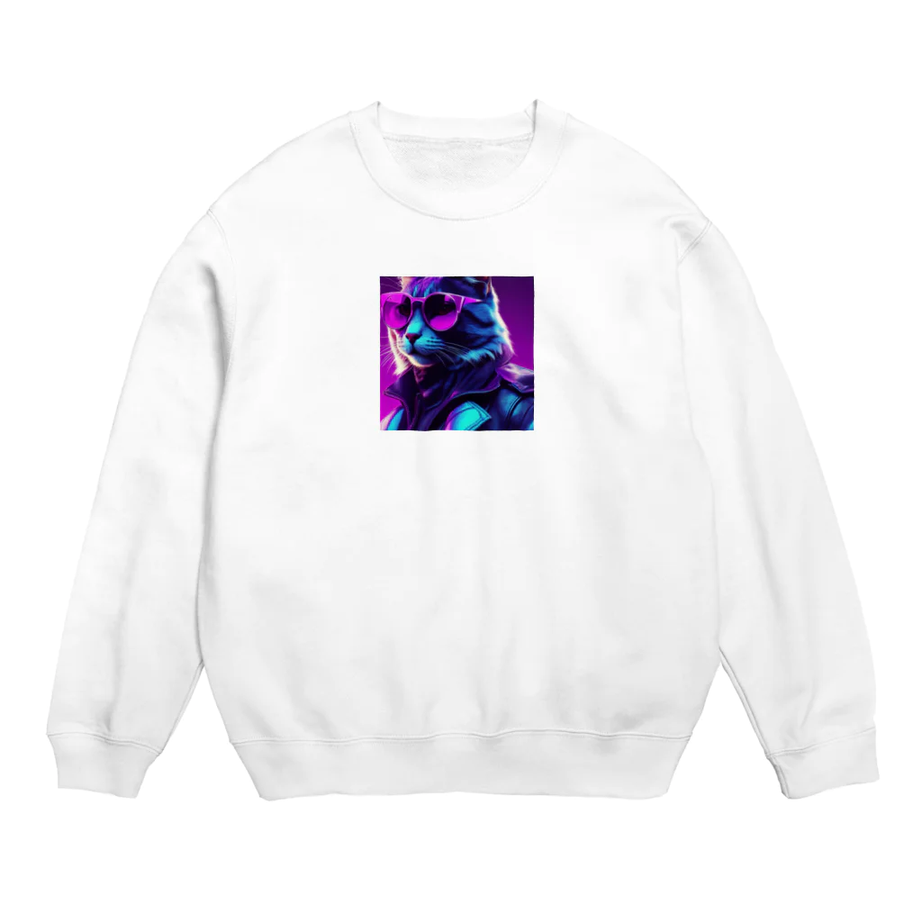 jujumarucatのROCKYCAT　サングラス Crew Neck Sweatshirt