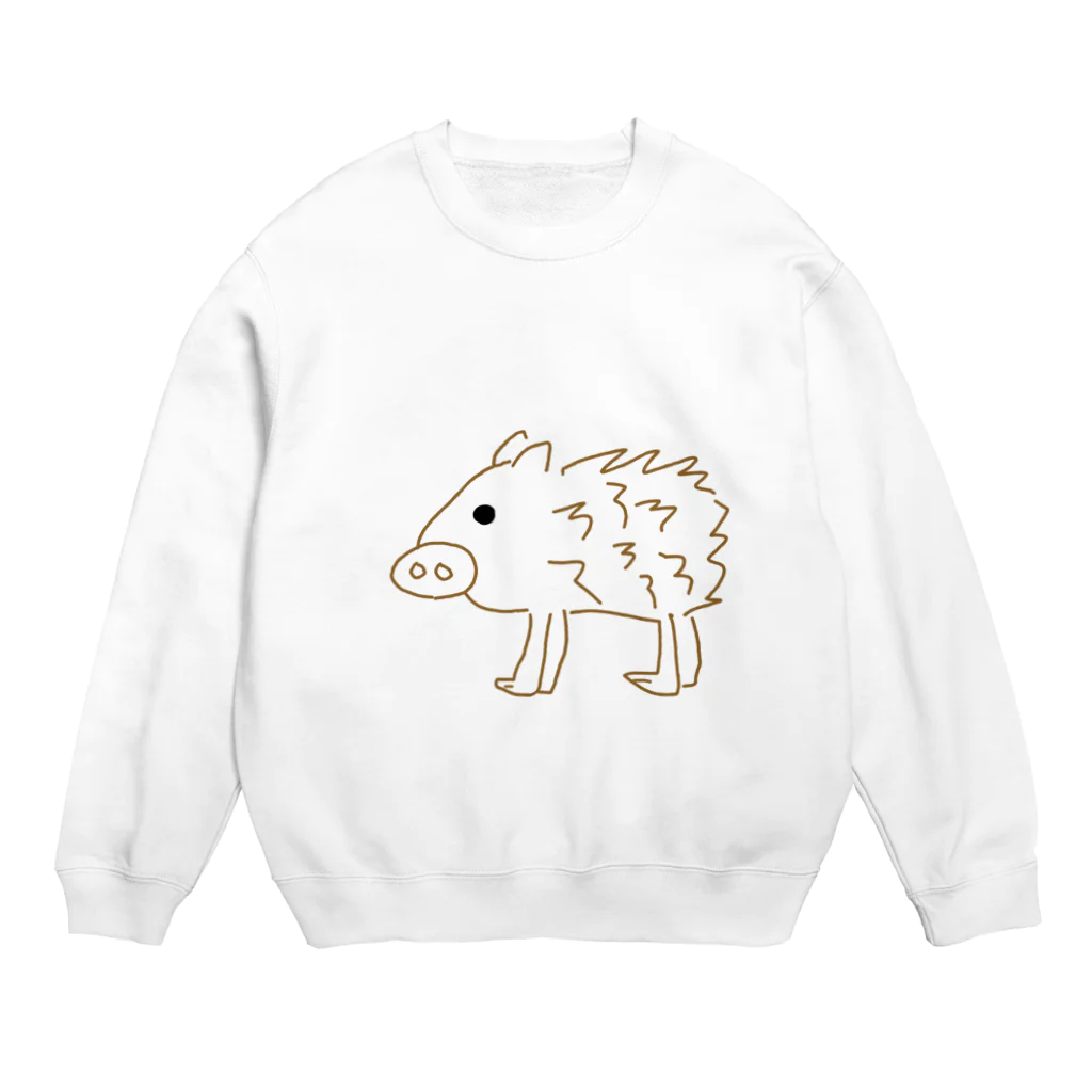 いちご2415の【下手な絵】いのしし Crew Neck Sweatshirt