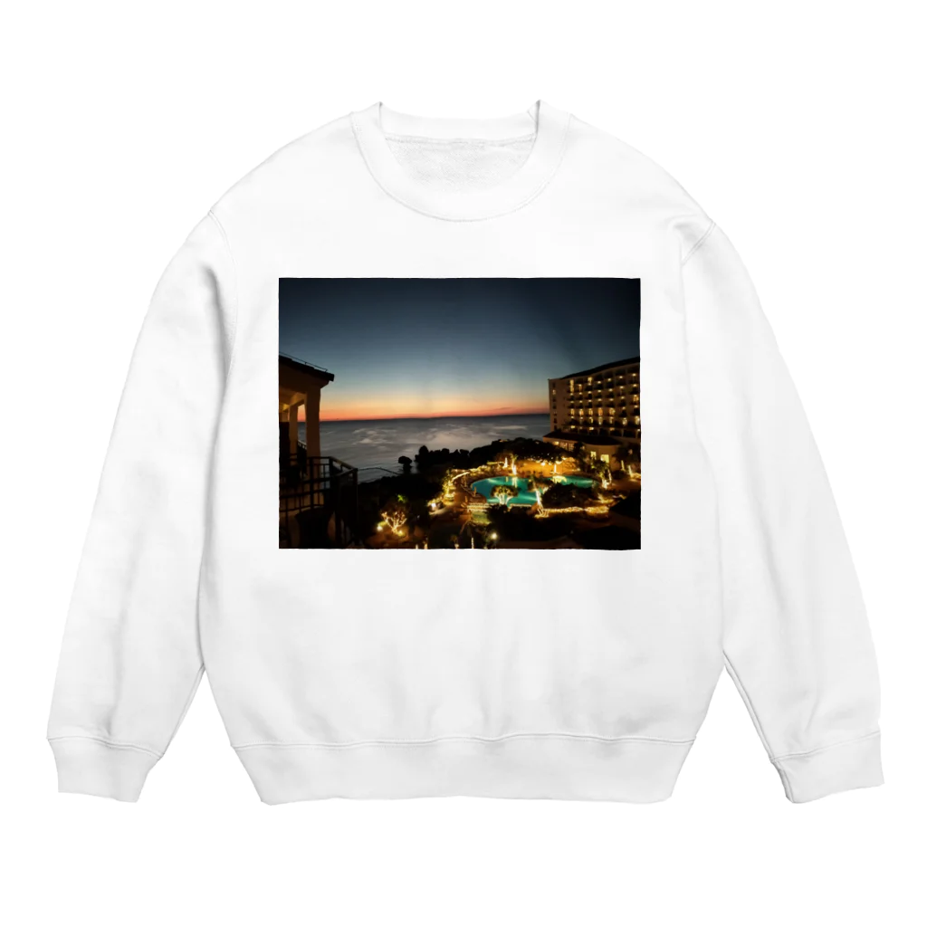 ウエディング♡カップルグッズの南国のサンセットビュー Crew Neck Sweatshirt