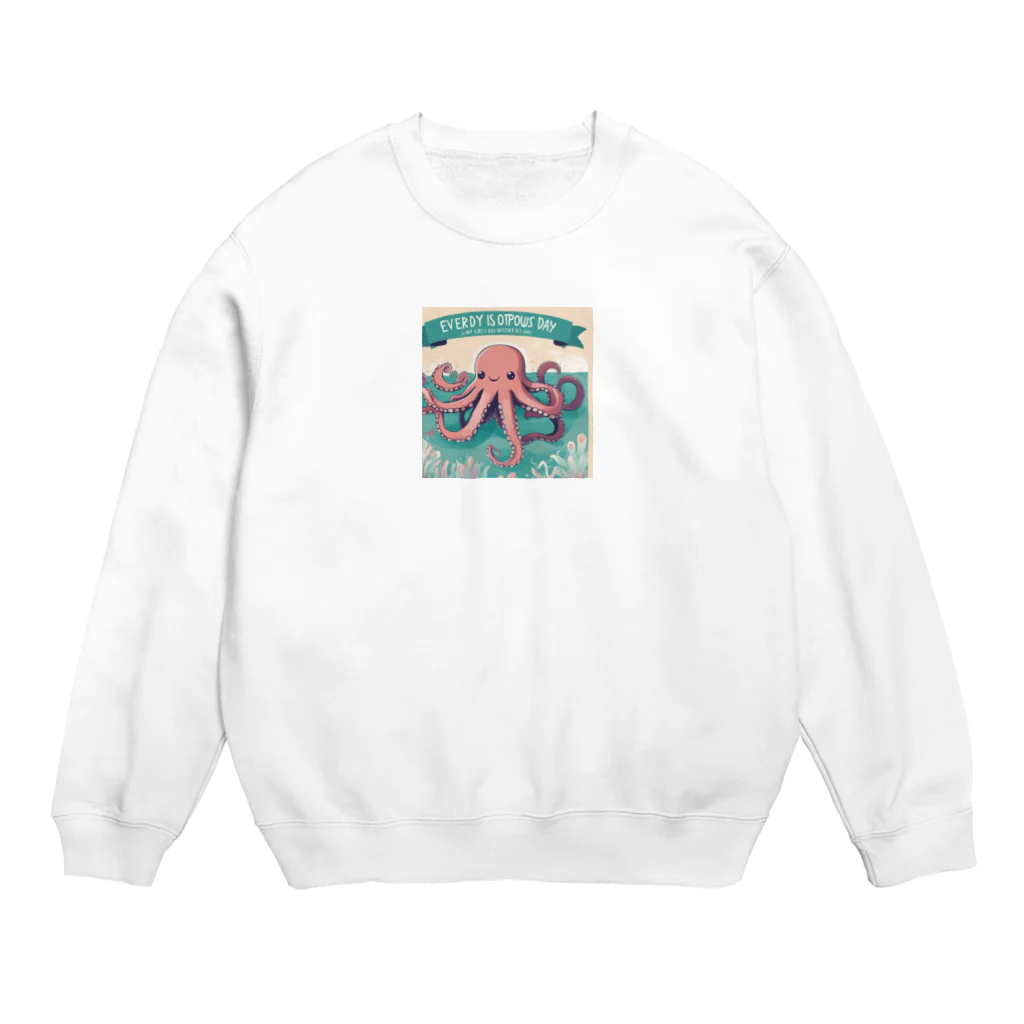 テフラんずのまいにちタコ🐙 Crew Neck Sweatshirt