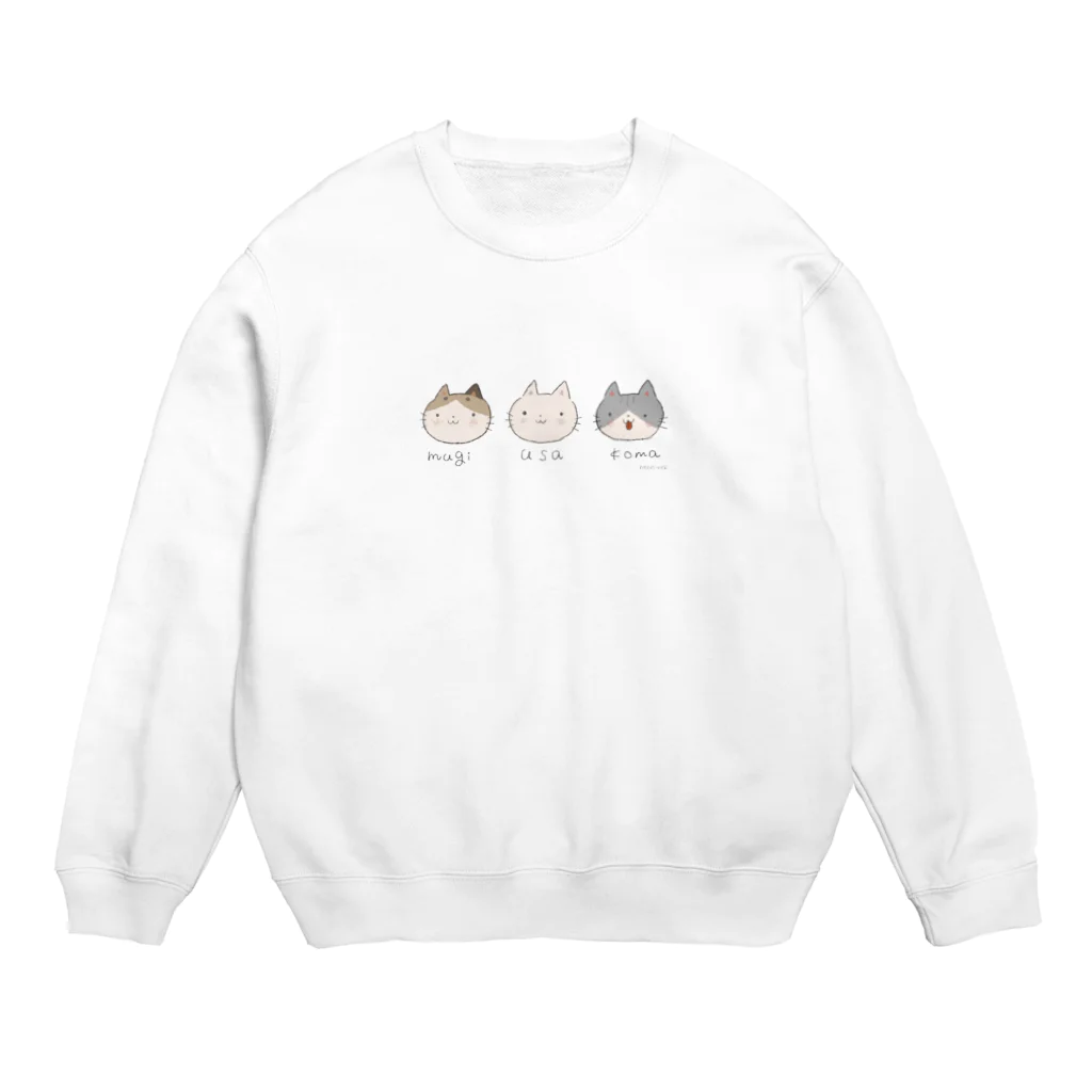 ねこてぃぶの仲良しにゃんこ Crew Neck Sweatshirt