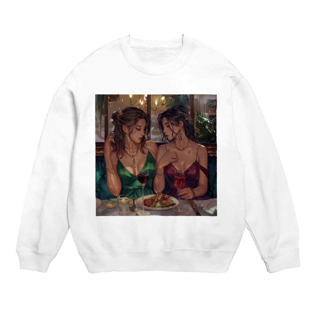 AQUAMETAVERSEの料理を満喫するセクシー美女 アメジスト 2846 Crew Neck Sweatshirt