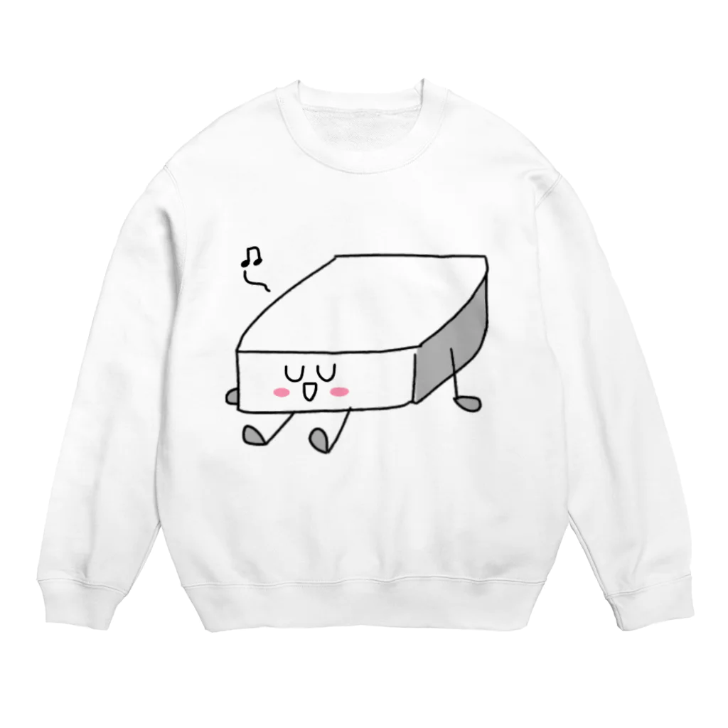 †┏┛桜餅は就活近いので低浮上┗┓†の豆腐メンタルな歌うトウフちゃん Crew Neck Sweatshirt