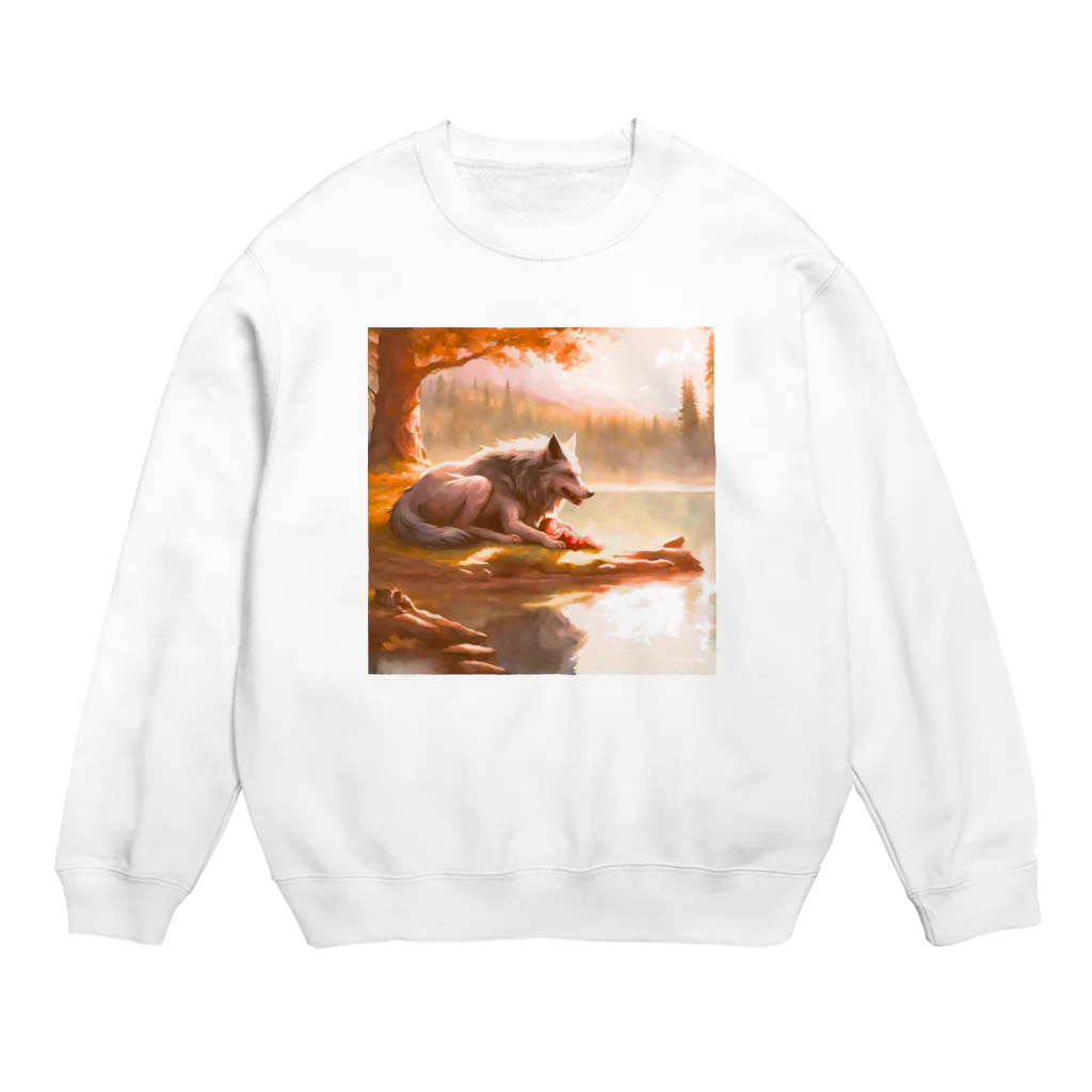 ドリームスケープギャラリーのフェンリルの子守 Crew Neck Sweatshirt