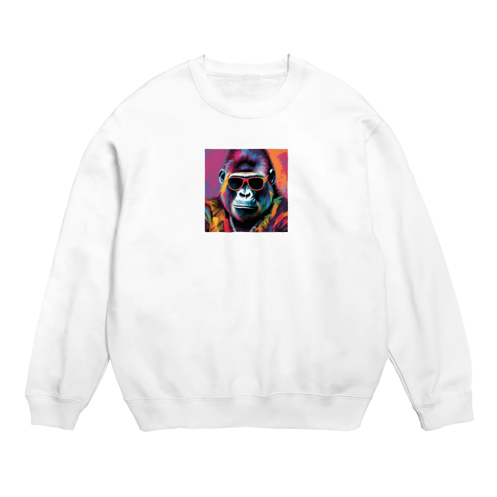 Rabbitのネオンカラーゴリラくん Crew Neck Sweatshirt