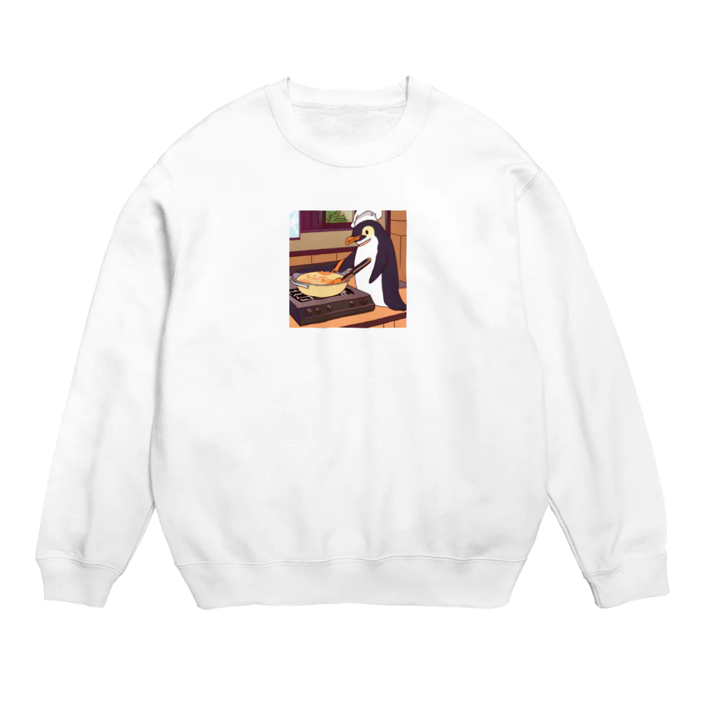 tak12_12のクッキングペンギン Crew Neck Sweatshirt