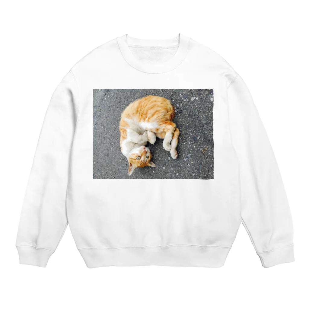 おのあきおの丸まり猫 Crew Neck Sweatshirt