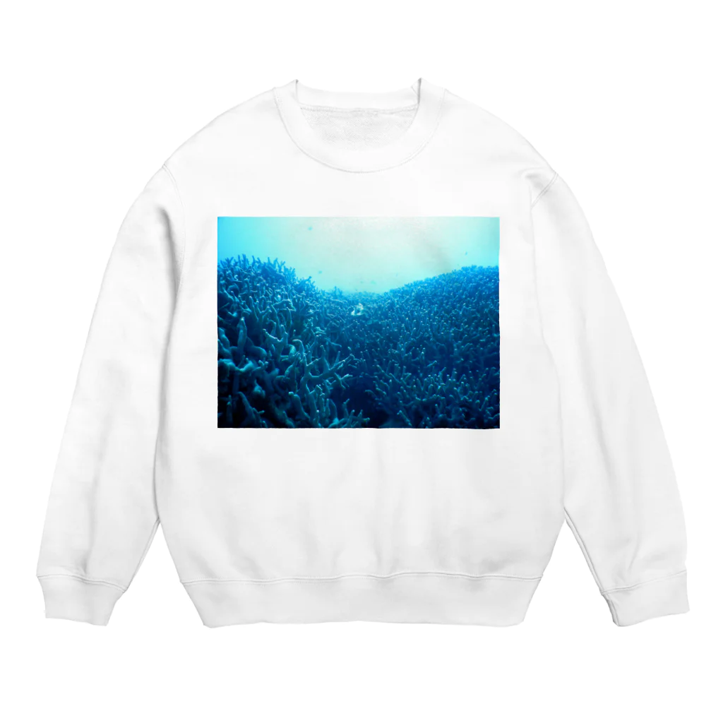 umin0nakaの青い珊瑚礁 Crew Neck Sweatshirt