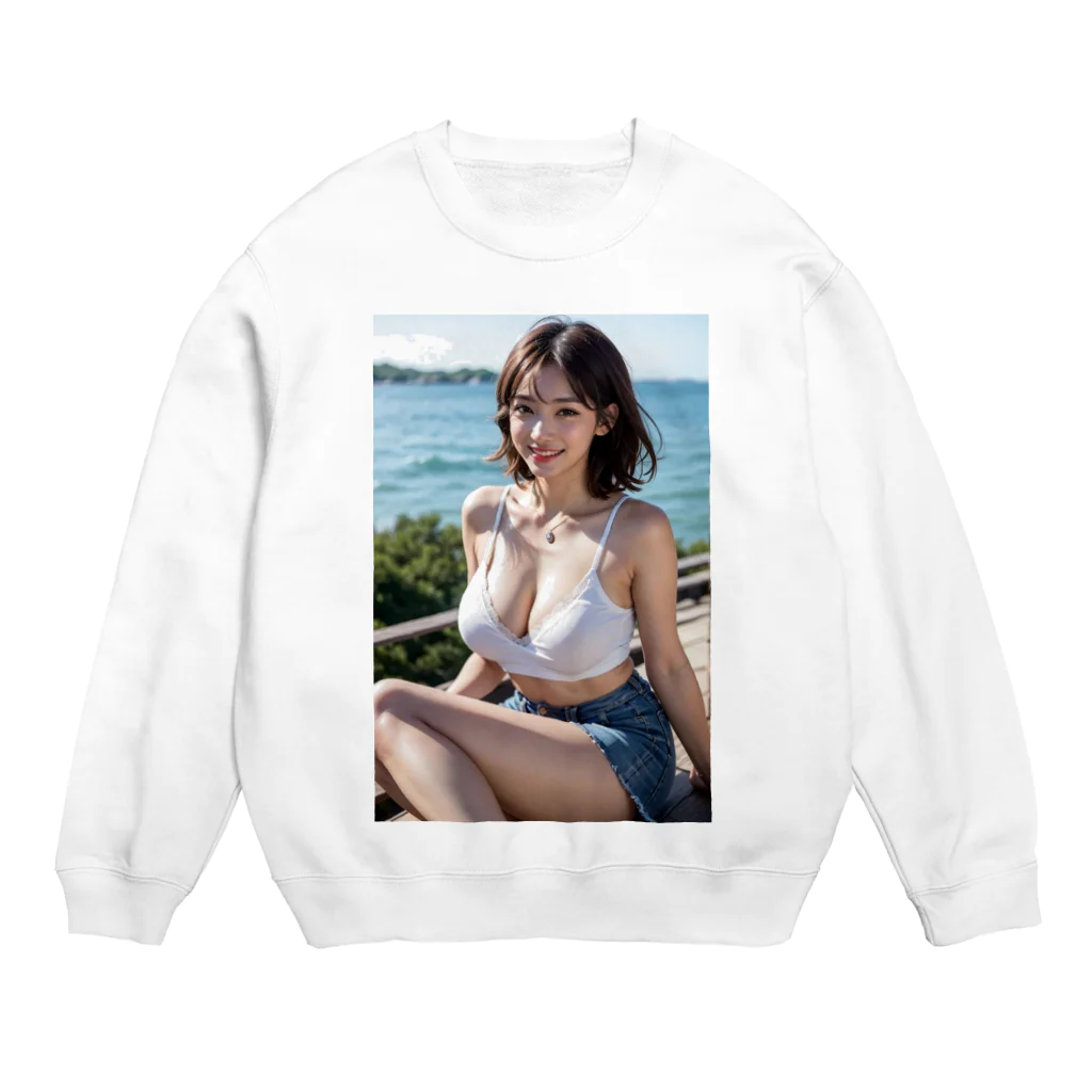 bijinngasyokuninの九十九里の塩風を感じて Crew Neck Sweatshirt