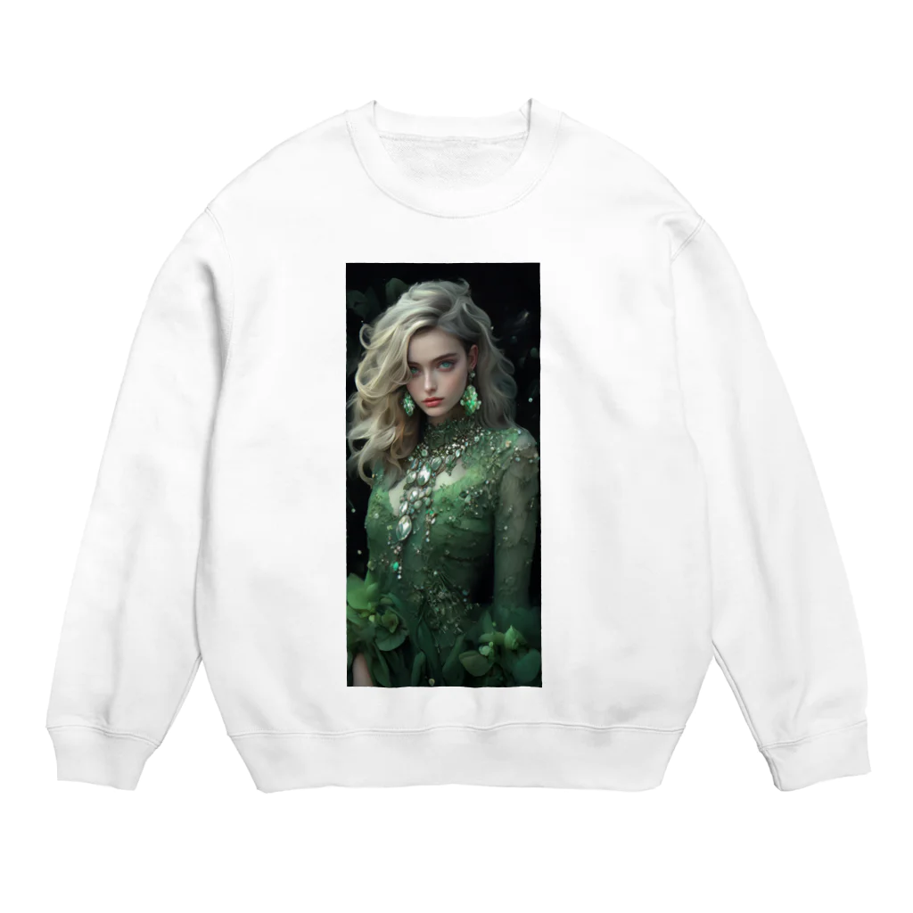 AQUAMETAVERSEのグリーンのドレスでパーティsanae 2074 Crew Neck Sweatshirt