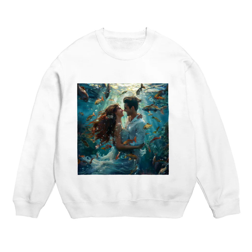 AQUAMETAVERSEの人魚姫と王子の微笑み アメジスト 2846 Crew Neck Sweatshirt