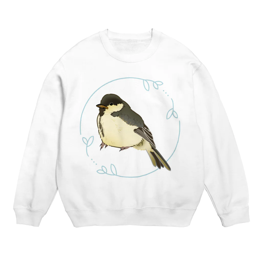 やちよ｜リアル鳥イラストのシジュウカラのヒナちゃん Crew Neck Sweatshirt