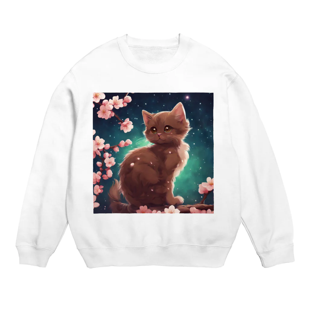 yoiyononakaの春と梅と茶猫04 Crew Neck Sweatshirt