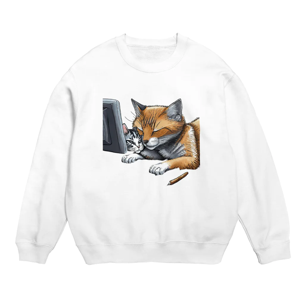 RaVaの犬と猫 Crew Neck Sweatshirt