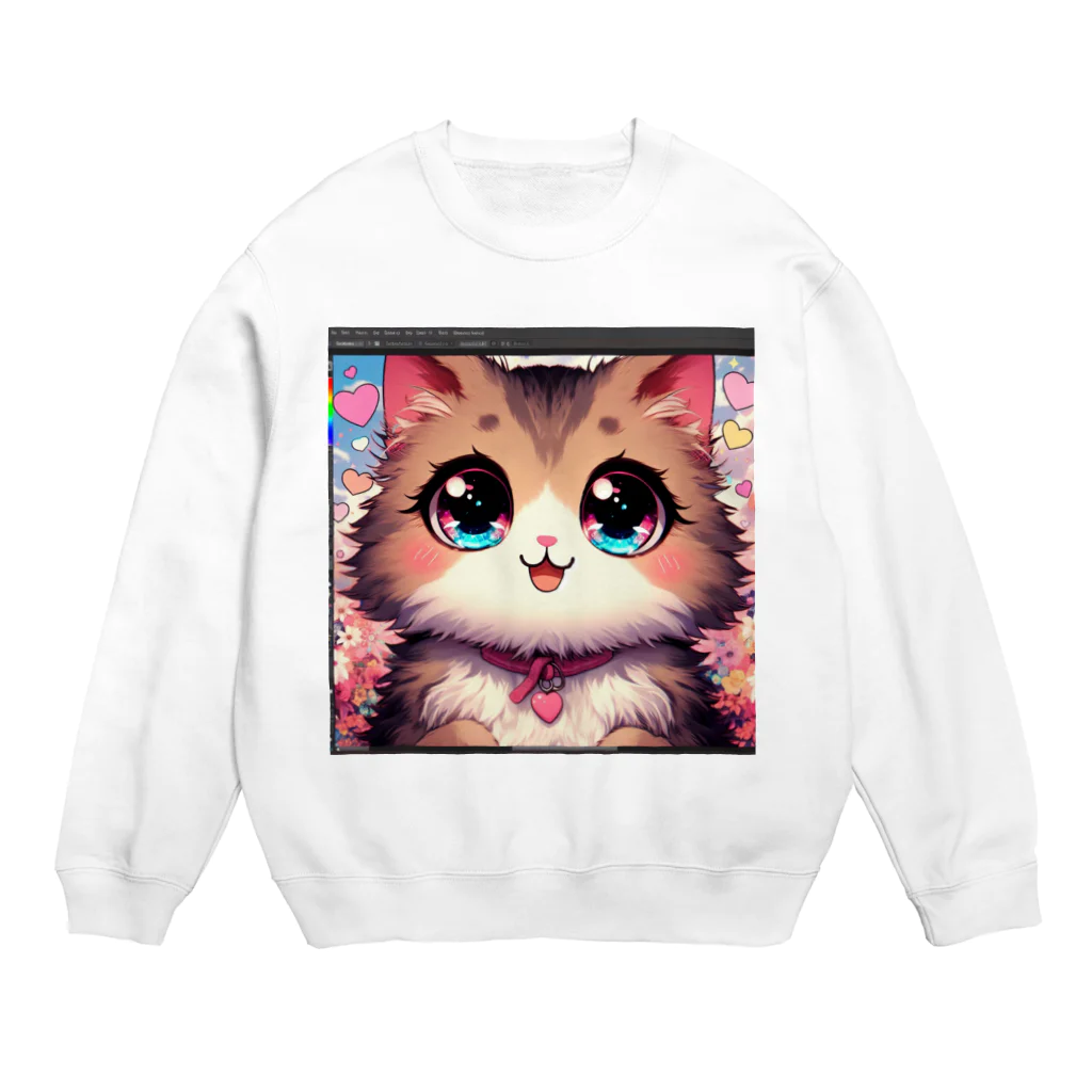 yos-1292583のねこニコばん Crew Neck Sweatshirt