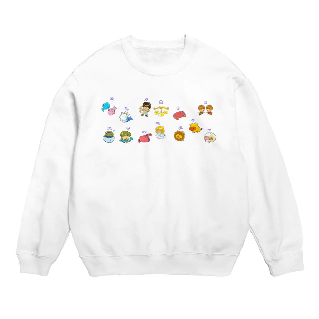 もふもふ堂のギリシャ神話好きへ！、かわいい１２（１３）星座のデザイン Crew Neck Sweatshirt