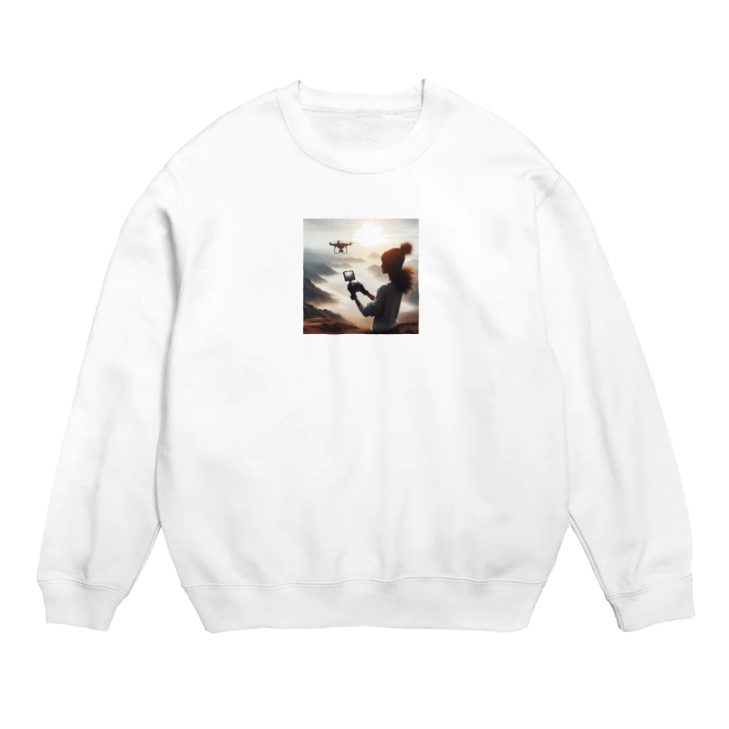 ONE POINTのドローンの自然の偉大さを。 Crew Neck Sweatshirt