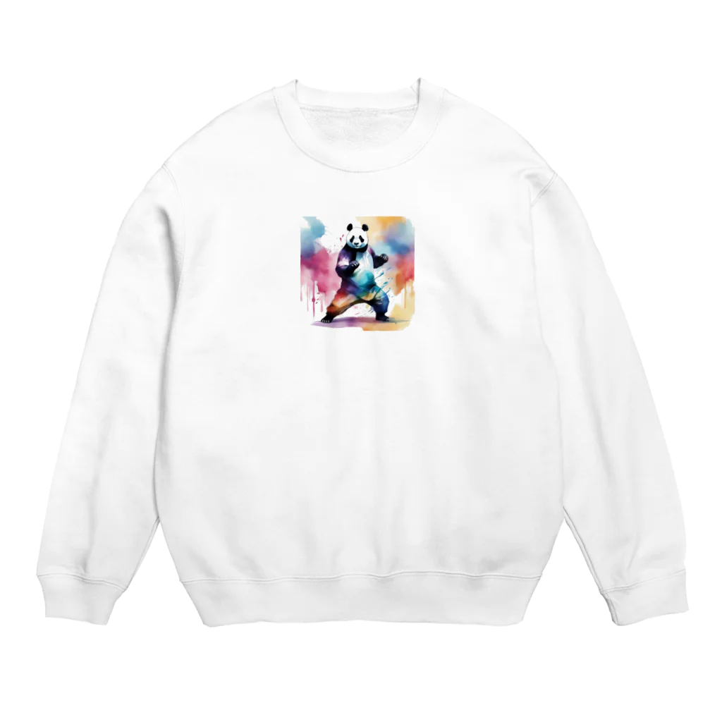 Oimo_shanの強そうなパンダさん Crew Neck Sweatshirt