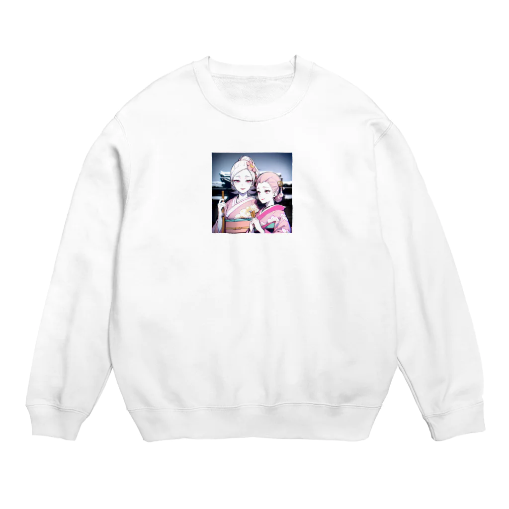 bigbamboofamilyの白く透き通る肌の娘達 Crew Neck Sweatshirt