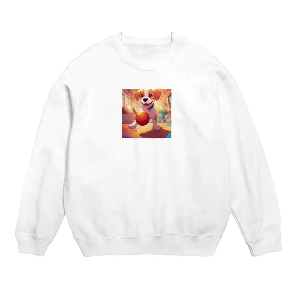 TEFのボールと戯れる犬 Crew Neck Sweatshirt