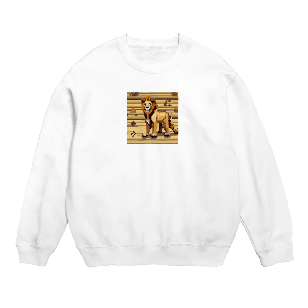 potechi2の走り去るライオンの足跡の部分 Crew Neck Sweatshirt