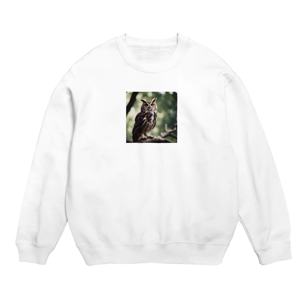 keistyleの森の番人　フクロウ Crew Neck Sweatshirt