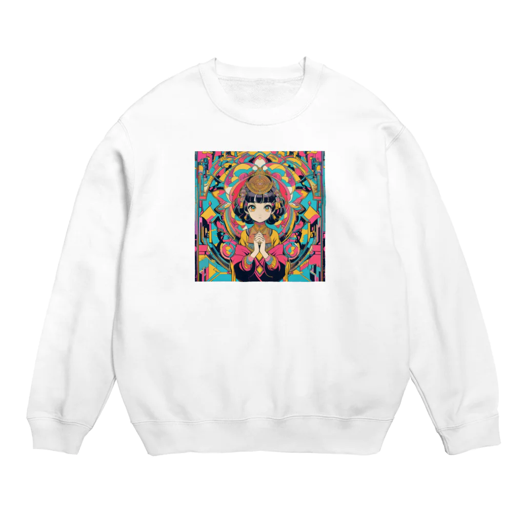 カピパーラ🐻のあなたの幸運を祈る女神♪開運ガール02♪ Crew Neck Sweatshirt