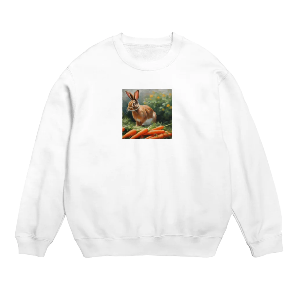 IKINARIの人参とうさぎ Crew Neck Sweatshirt