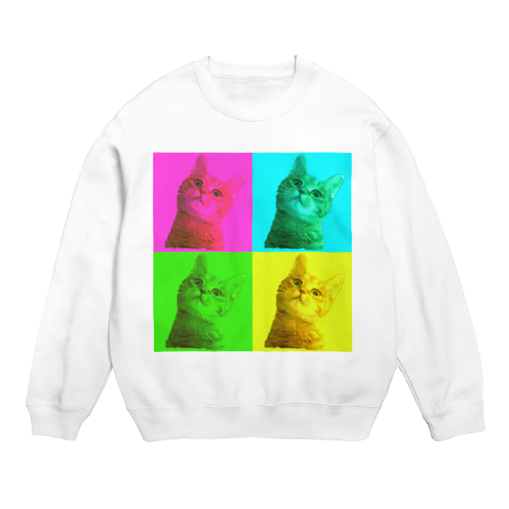 kaedechanのカラフルキャット Crew Neck Sweatshirt