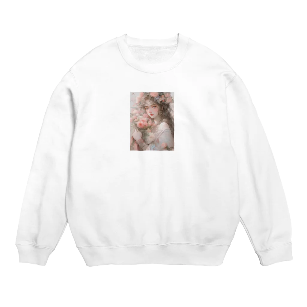 AQUAMETAVERSEのバラの花束と女性　なでしこ1478 Crew Neck Sweatshirt