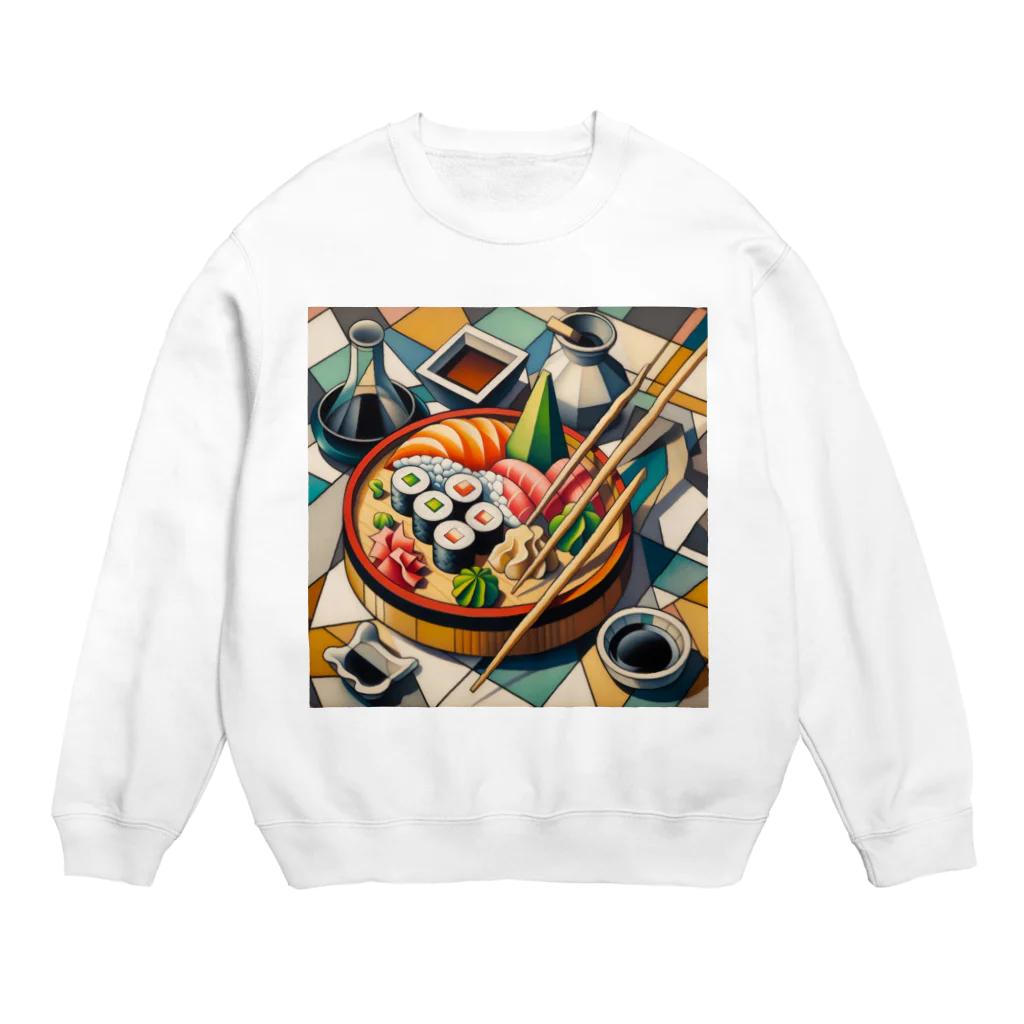 happiness_shopの江戸前の寿司をピカソ風にアレンジ Crew Neck Sweatshirt