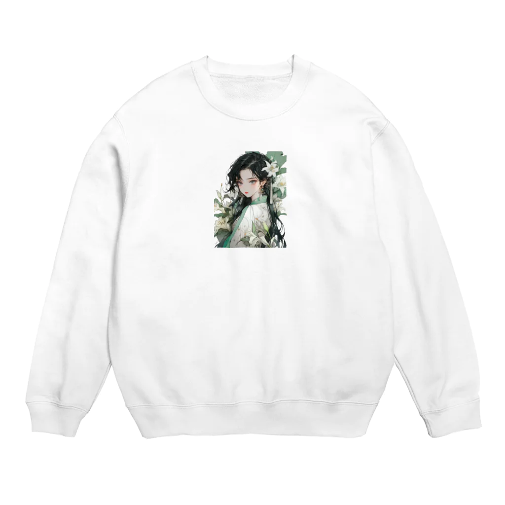 AQUAMETAVERSEの百合に囲まれた、娘　なでしこ1478 Crew Neck Sweatshirt