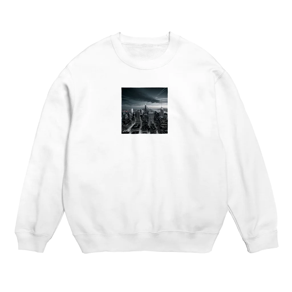 ホンマアザラシ ⊿の夜の街並み Crew Neck Sweatshirt