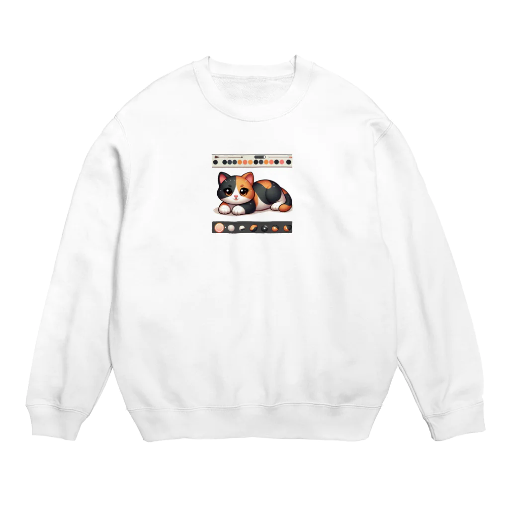 NEKOMARUDOUの三毛猫ペイント Crew Neck Sweatshirt