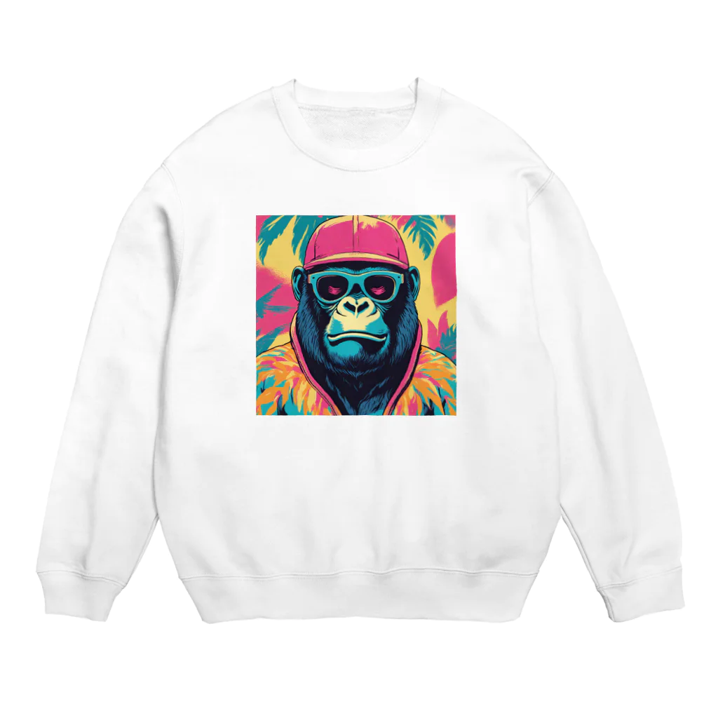 マジカルメッセージのラッパーゴリラ Crew Neck Sweatshirt