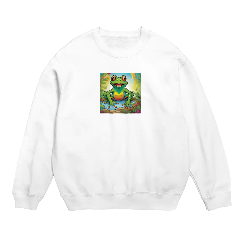 Yta_Tの輝くカエル Crew Neck Sweatshirt