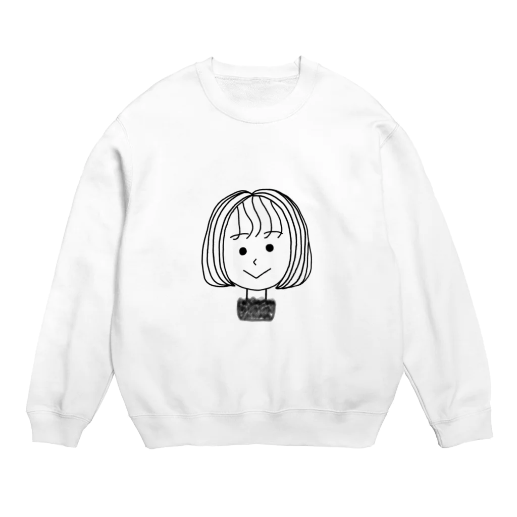 やてのフリル付き内巻きボブ女子(スウェット) Crew Neck Sweatshirt