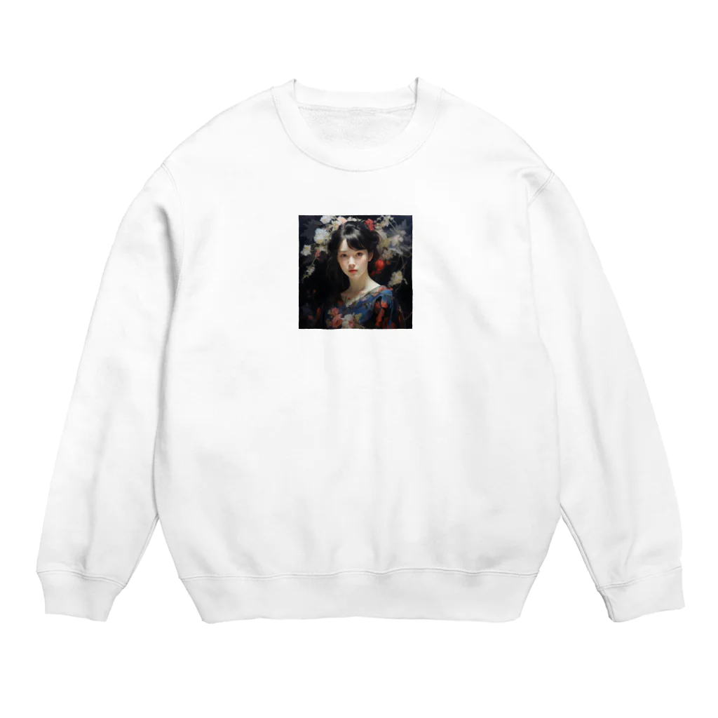 AQUAMETAVERSEの花柄模様の服を着た女性　なでしこ1478 Crew Neck Sweatshirt