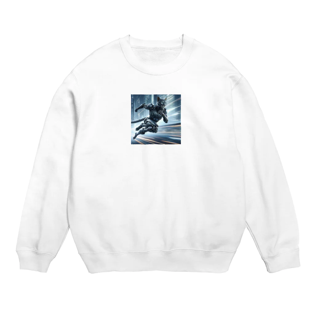 lonely_wolfの閃光を切り裂くチーター・ブレード Crew Neck Sweatshirt