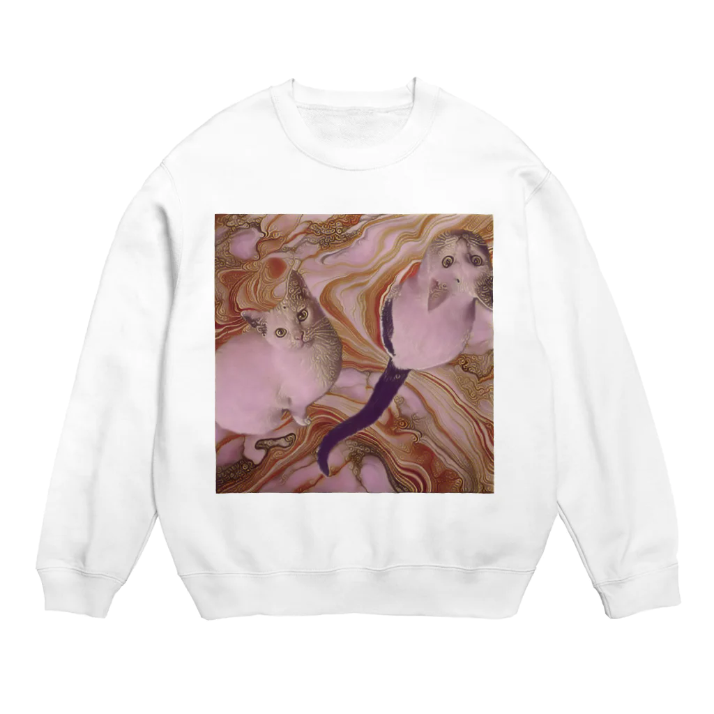 𝙺𝚈𝚄 𝚌𝚑𝚊𝚗 のかわいい猫ちゃんの上目遣い Crew Neck Sweatshirt