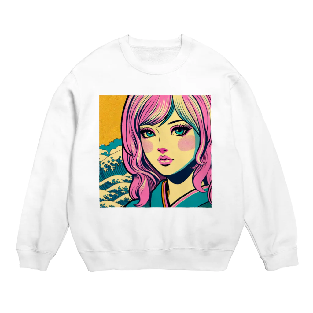 Sunlit Horizonの令和・浮世絵ギャル Crew Neck Sweatshirt