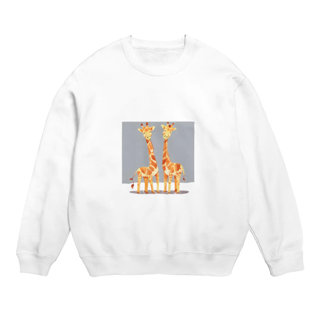 GIRAFFEの三頭身なキリン Crew Neck Sweatshirt