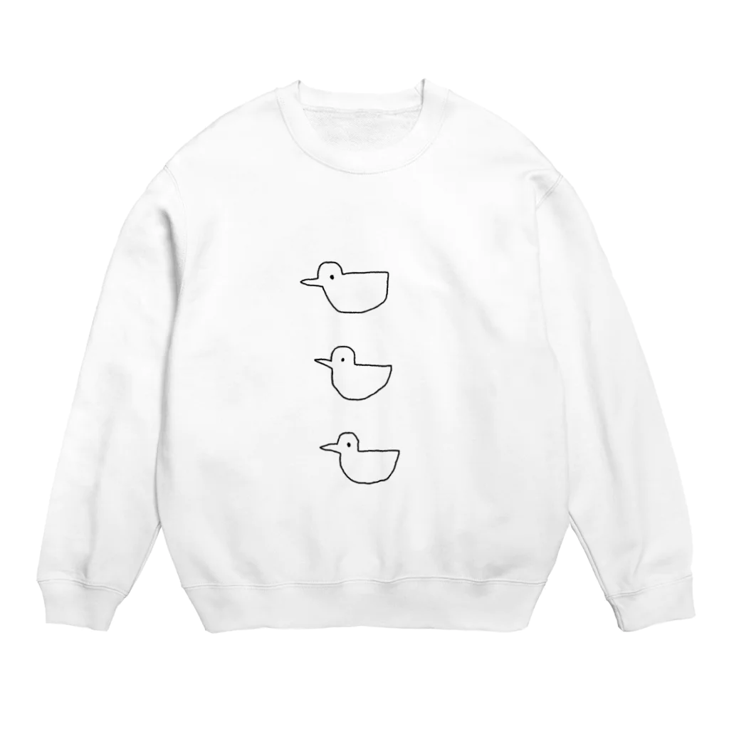 hitsujigumoのゆるいとり３きょうだい Crew Neck Sweatshirt