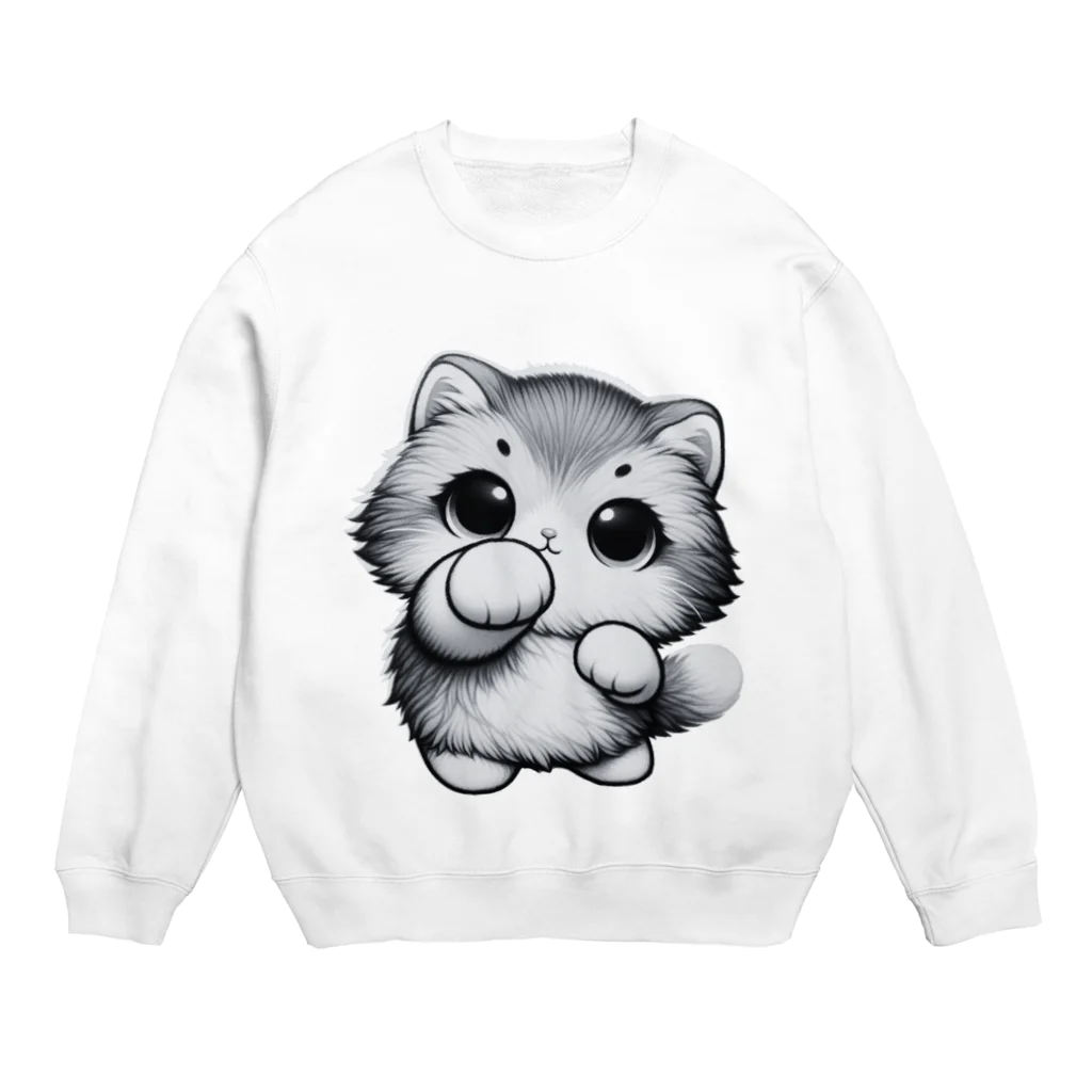 yumekauのニャンパンチ Crew Neck Sweatshirt